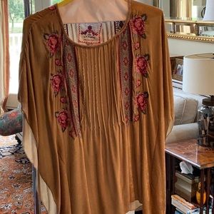 Johnny Was JWLA gold velvet oversized tunic sz medium